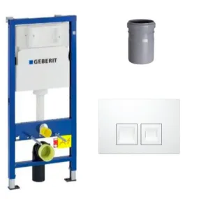 Ensemble bati-support Geberit Duofix UP100 + reservoir pour WC 112 cm + Plaque DELTA50 + Manchon de raccordement (458.103.00.1-1