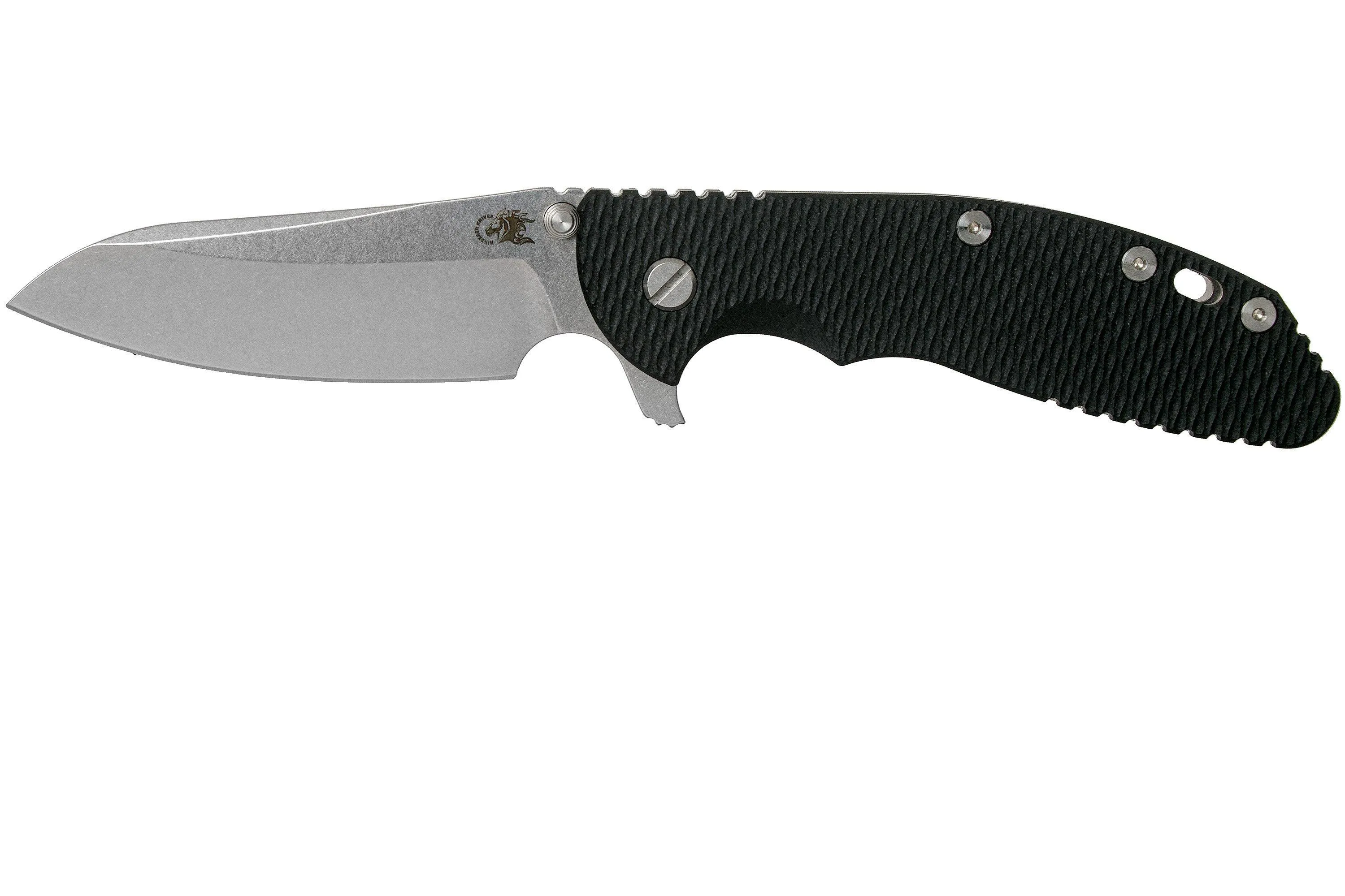 Rick Hinderer XM-24 4" Gen6 Sheepfoot 20CV, Black G10 couteau de poche