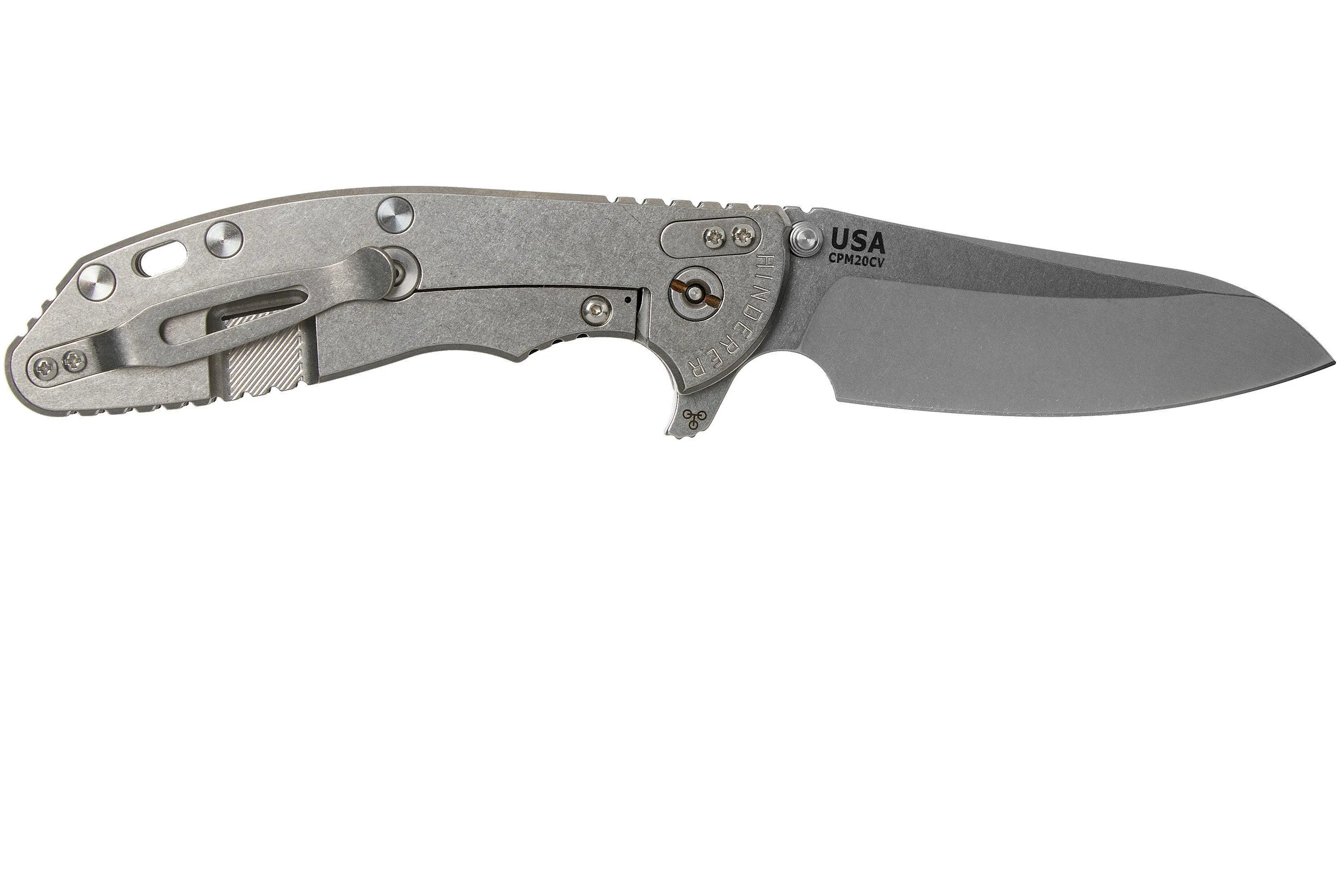 Rick Hinderer XM-24 4" Gen6 Sheepfoot 20CV, Black G10 couteau de poche