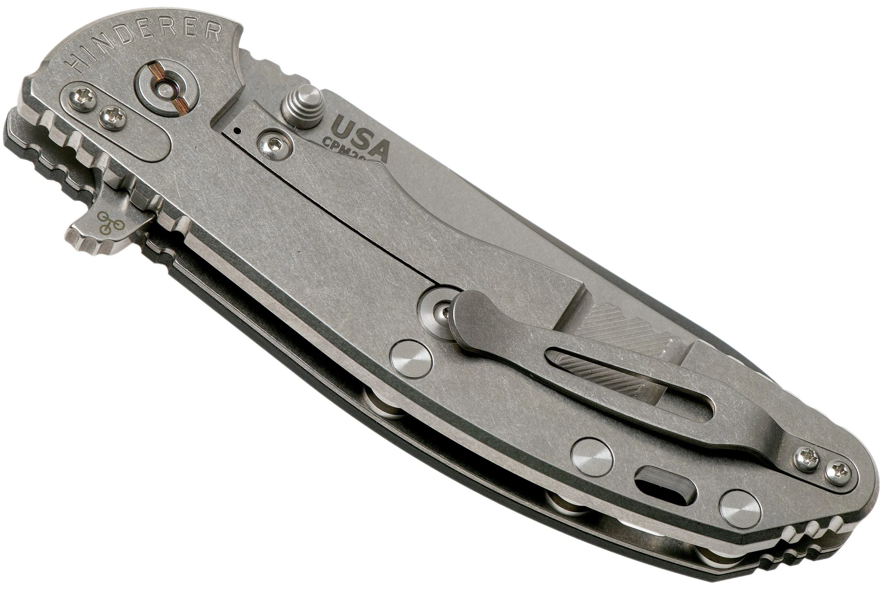 Rick Hinderer XM-24 4" Gen6 Sheepfoot 20CV, Black G10 couteau de poche